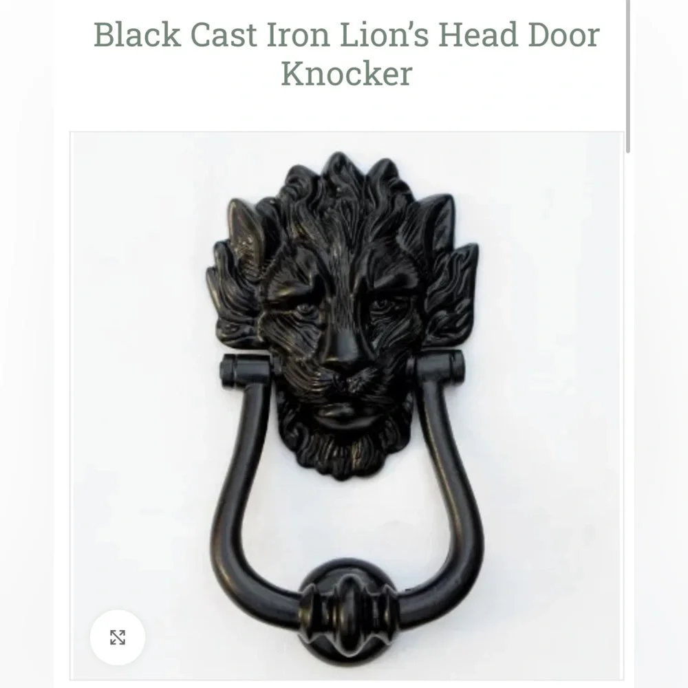 Black Cast Iron Lion'sHead Door Knocker. NIB - Picture 5 of 6